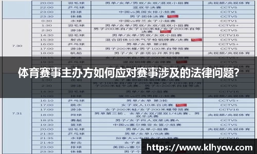 体育赛事主办方如何应对赛事涉及的法律问题？